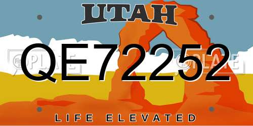 QE72252 Utah License Plate