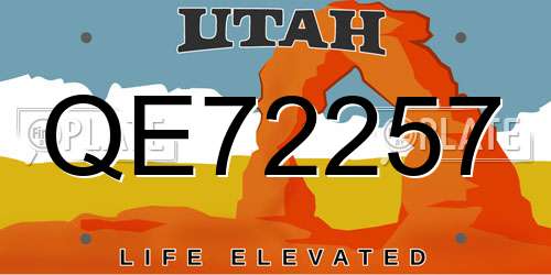 QE72257 Utah License Plate