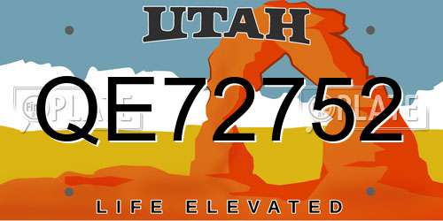 QE72752 Utah License Plate