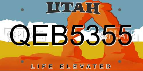 QEB5355 Utah License Plate