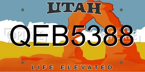 QEB5388 Utah License Plate