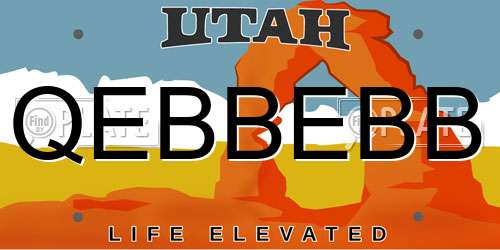 QEBBEBB Utah License Plate
