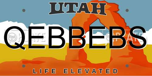 QEBBEBS Utah License Plate