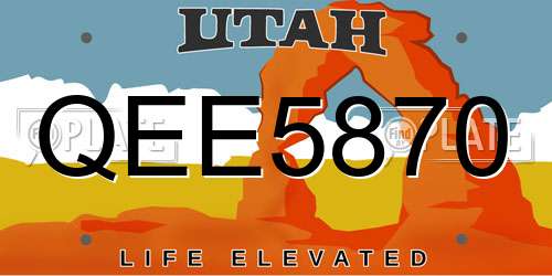 QEE5870 Utah License Plate