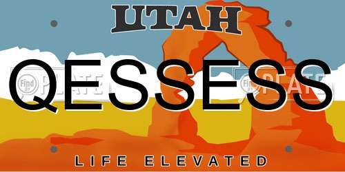 QESSESS Utah License Plate