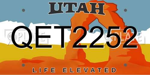 QET2252 Utah License Plate