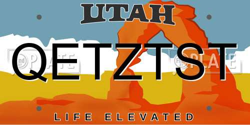 QETZTST Utah License Plate