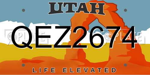 QEZ2674 Utah License Plate