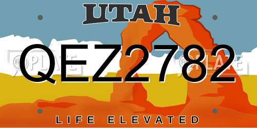 QEZ2782 Utah License Plate
