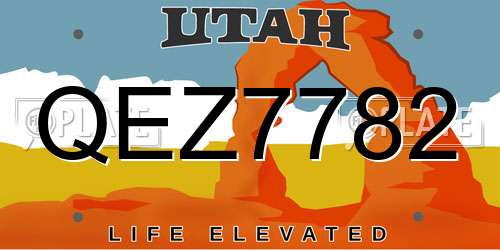 QEZ7782 Utah License Plate