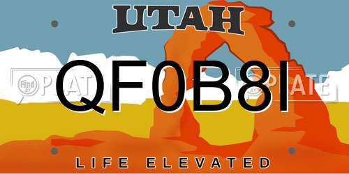QF0B8I Utah License Plate