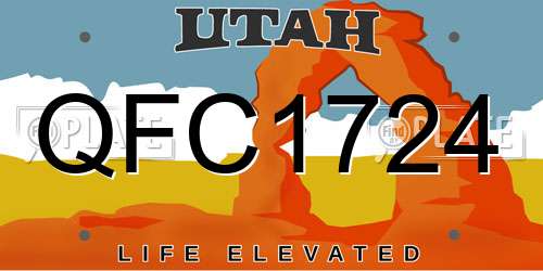 QFC1724 Utah License Plate