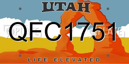 QFC1751 Utah License Plate