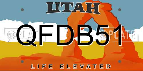 QFDB51 Utah License Plate