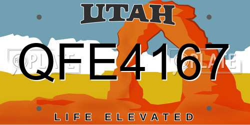 QFE4167 Utah License Plate