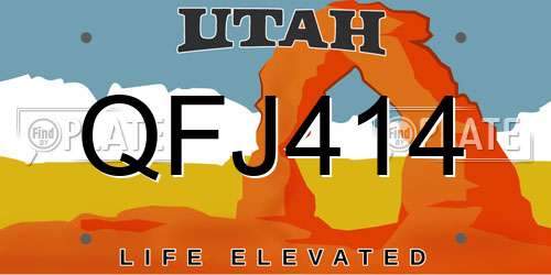 QFJ414 Utah License Plate