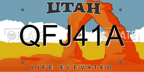 QFJ41A Utah License Plate