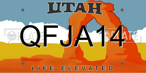 QFJA14 Utah License Plate