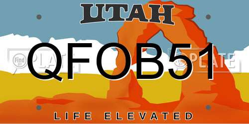 QFOB51 Utah License Plate