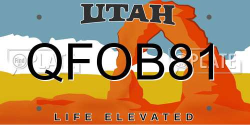 QFOB81 Utah License Plate