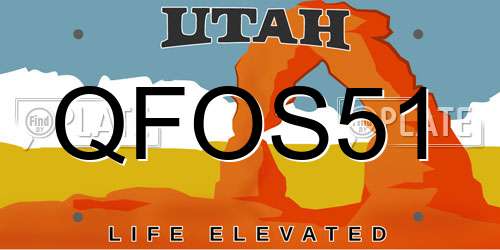 QFOS51 Utah License Plate