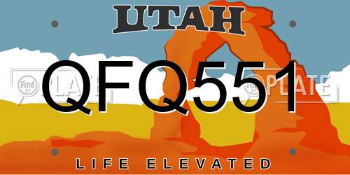 QFQ551 Utah License Plate