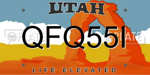 QFQ55I Utah License Plate