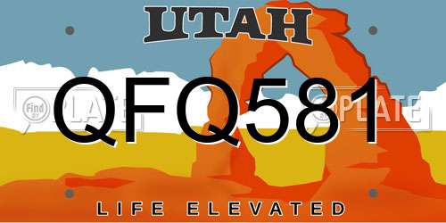 QFQ581 Utah License Plate