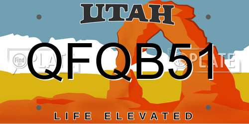 QFQB51 Utah License Plate