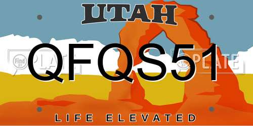QFQS51 Utah License Plate