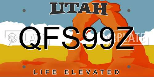 QFS99Z Utah License Plate