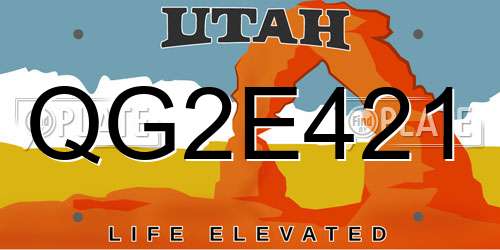 QG2E421 Utah License Plate