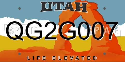 QG2G007 Utah License Plate
