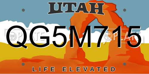 QG5M715 Utah License Plate