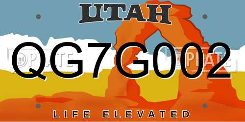 QG7G002 Utah License Plate