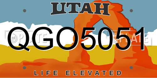 QGO5051 Utah License Plate