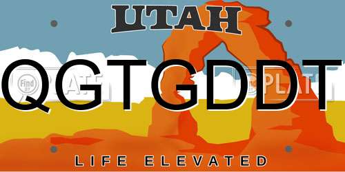 QGTGDDT Utah License Plate