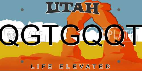 QGTGQQT Utah License Plate