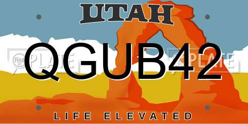 QGUB42 Utah License Plate