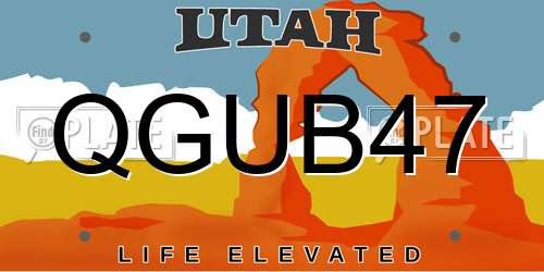 QGUB47 Utah License Plate