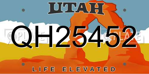 QH25452 Utah License Plate