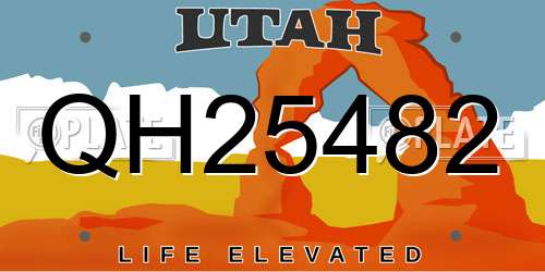 QH25482 Utah License Plate