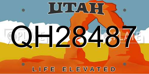 QH28487 Utah License Plate
