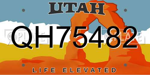 QH75482 Utah License Plate