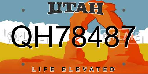 QH78487 Utah License Plate