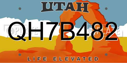 QH7B482 Utah License Plate