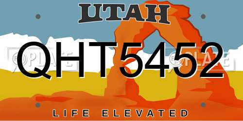 QHT5452 Utah License Plate
