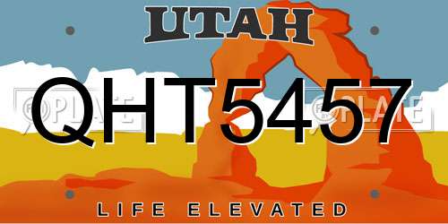 QHT5457 Utah License Plate