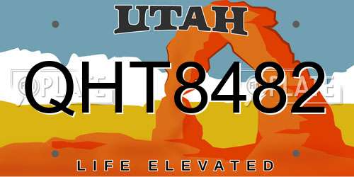 QHT8482 Utah License Plate