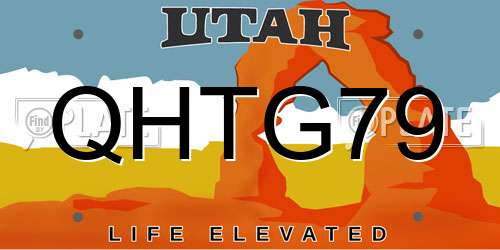 QHTG79 Utah License Plate